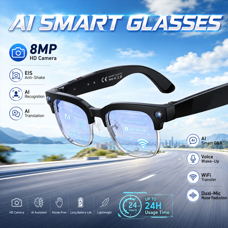 Smart Glasses Lens - W630 HeyCyan AI Sesle Uyandırma Akıllı