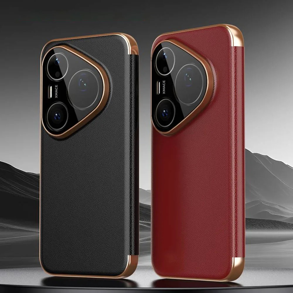 Huawei Pura 70 - Yüksek Kaliteli Hakiki Deri Akıllı Pencereli